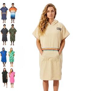 Poncho Changing Towel Robe with Hood and Front Pocket | Thick Quick Dry